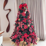 Árvore de Natal + Decoração 360º Laços Inclusa - 2,10 Metros