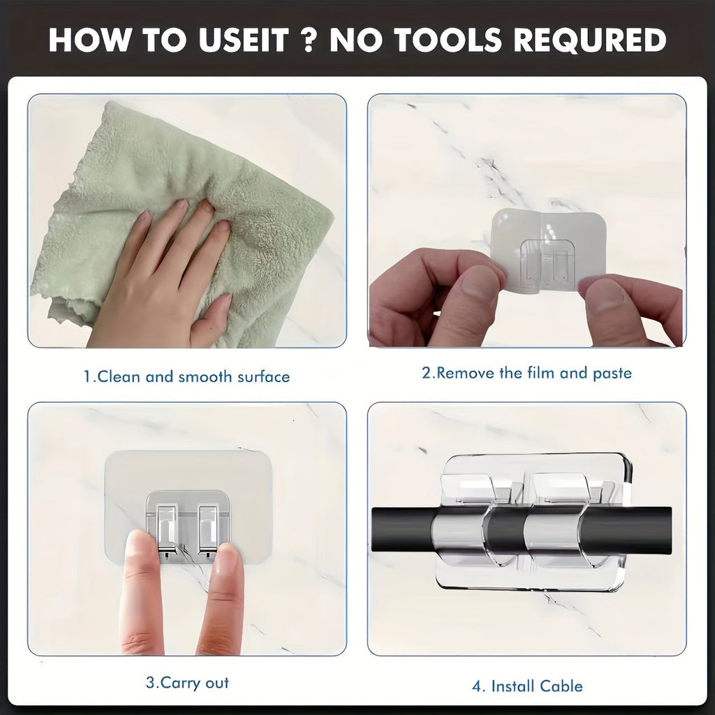 50 PCS de Ganchos de Plástico Transparente para Exterior