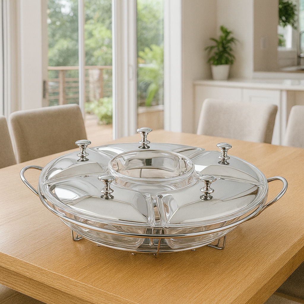 (PROMOÇÃO DE NATAL) Rechaud Giratório Premium 52cm – Elegância e Praticidade na Sua Mesa