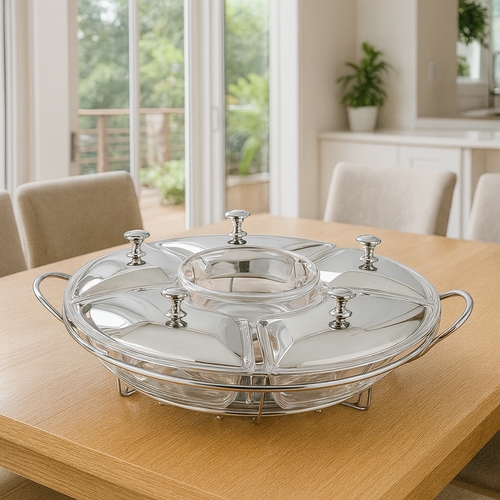 (PROMOÇÃO DE NATAL) Rechaud Giratório Premium 52cm – Elegância e Praticidade na Sua Mesa