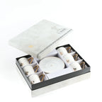 Conjunto de Xícaras de Porcelana com 12 peças - Branco e Dourado