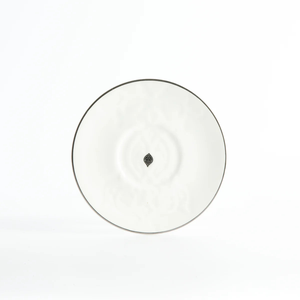 Conjunto de Xícaras de Porcelana com 12 peças - Branco e Prata