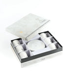 Conjunto de Xícaras de Porcelana com 12 peças - Branco e Prata