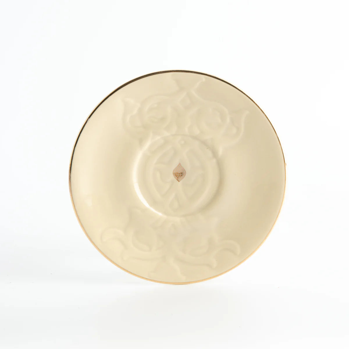 Conjunto de Xícaras de Porcelana com 12 peças - Marfim e Dourado