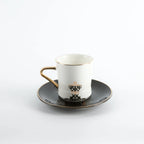 Conjunto de Xícaras de Porcelana com 12 peças - Preto e Dourado