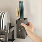 Escorredor de Louça Preto com Bandeja Coletora Metal