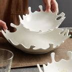 Saladeira Prato de Cerâmica Irregular Mesa Posta