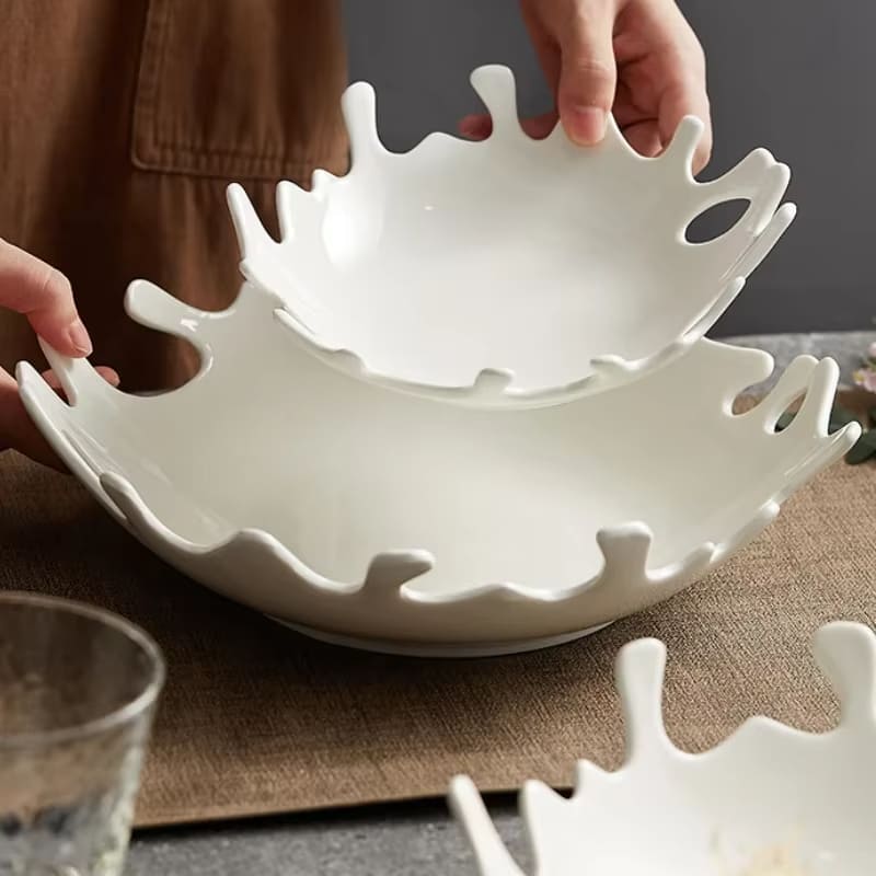 Saladeira Prato de Cerâmica Irregular Mesa Posta