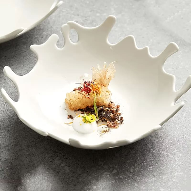 Saladeira Prato de Cerâmica Irregular Mesa Posta