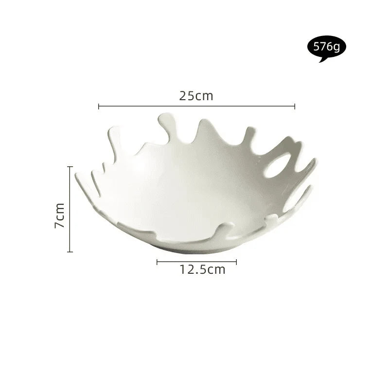 Saladeira Prato de Cerâmica Irregular Mesa Posta