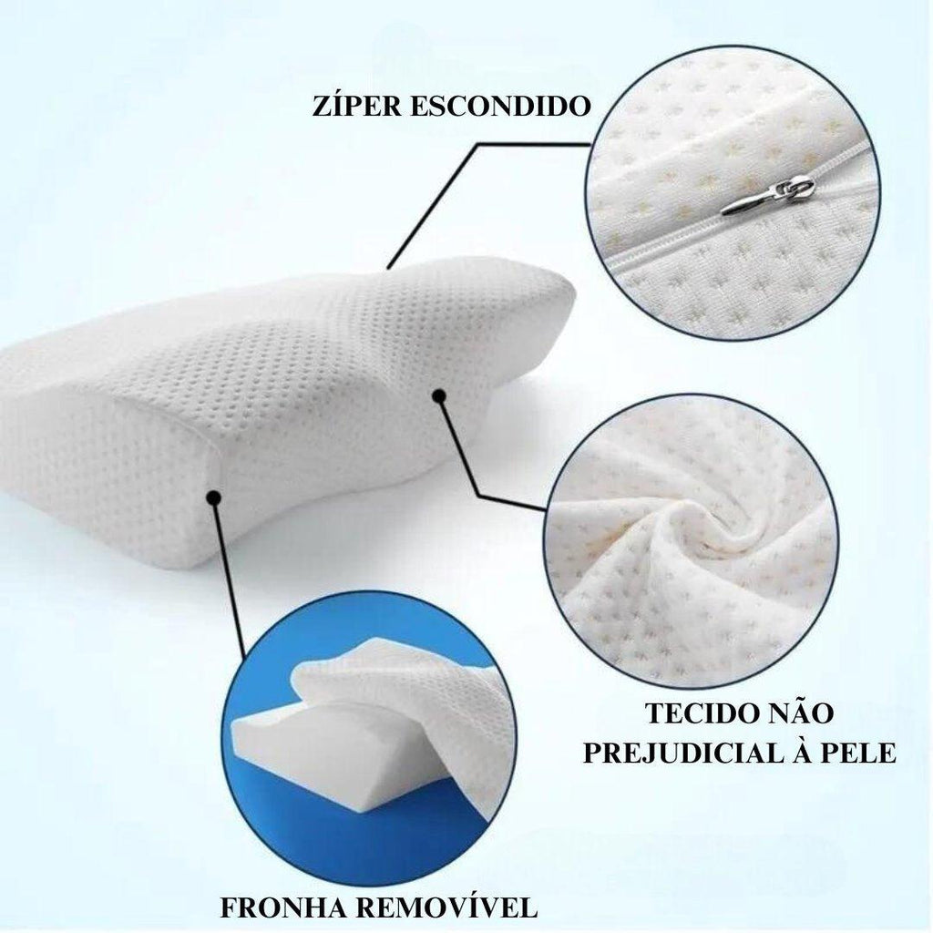 Travesseiro Borboleta Ortopédico Saintelle - Com Suporte Cervical e Alívio Prolongado